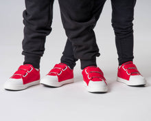 Load image into Gallery viewer, Red Canvas Kids' Trainers