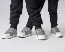 Load image into Gallery viewer, Grey Canvas Kids' Trainers
